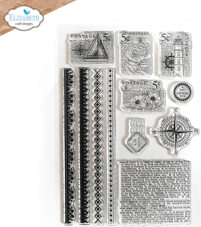 Elizabeth Craft Designs Travel & Postage Stamp Set